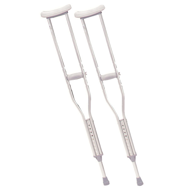 Push-button Aluminum Crutches – Tall, Adult